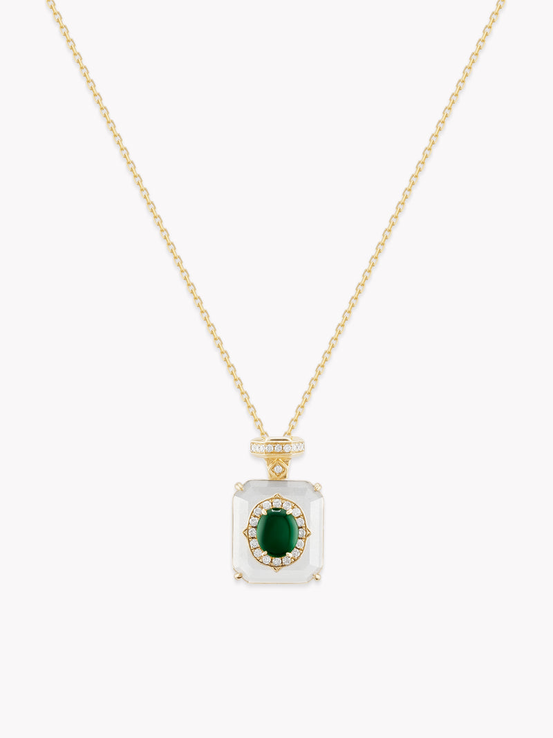 Certified Emerald Pendant Necklace in 18k Gold