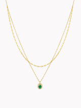 Billie 18K Double-layered Emerald Necklace