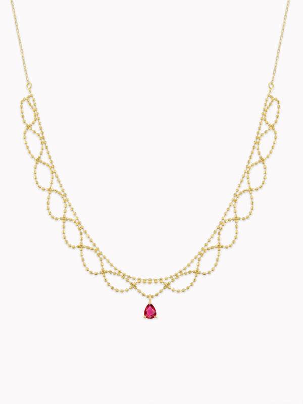 Lacey 18K Pigeon Blood Ruby Necklace