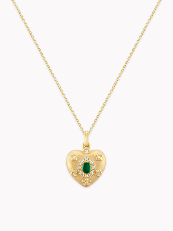 Certified 0.24ct Heart-shaped Emerald Pendant in 18k Gold