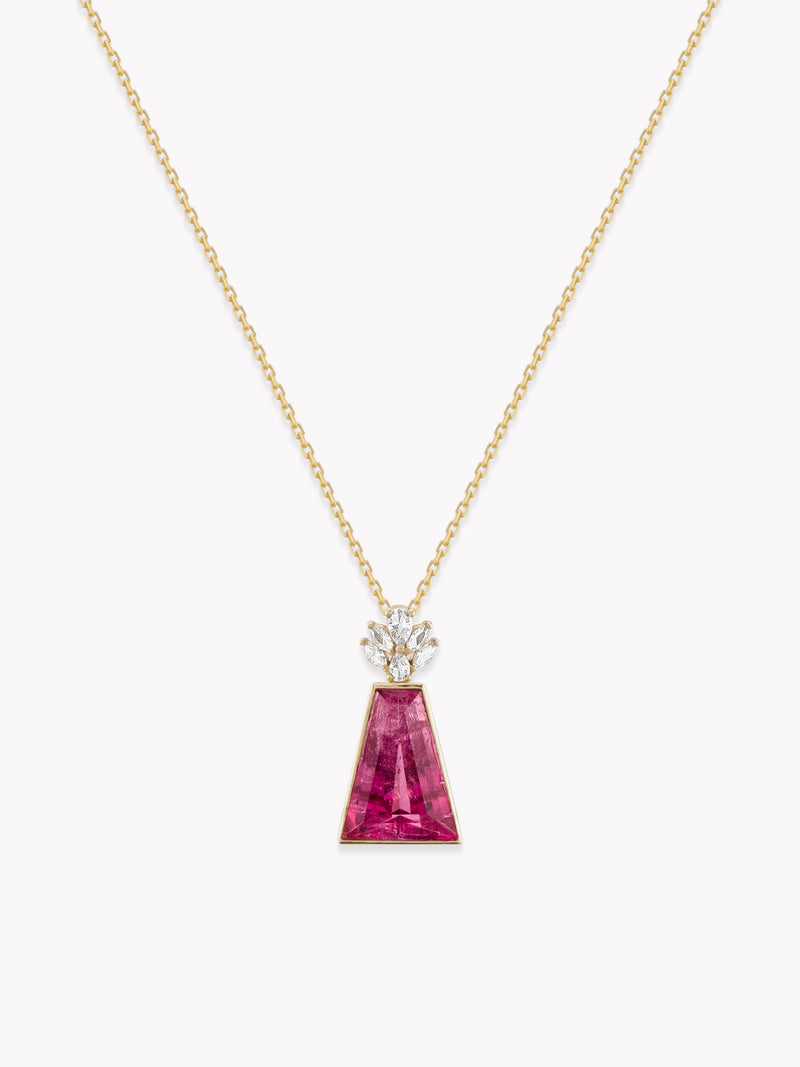 Celeste Trapeze Rubellite Pendant Necklace