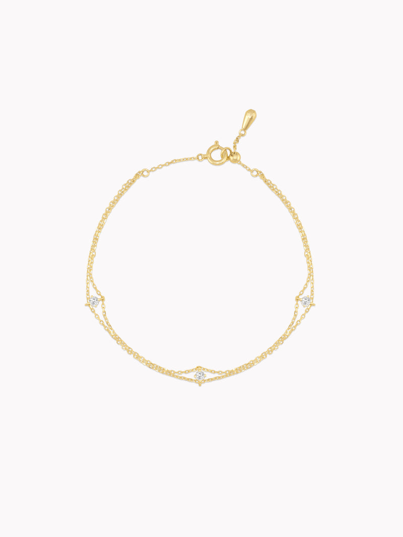 Triple Diamond Layered Chain Diamond Bracelet