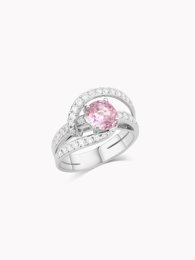 Sold: Certified Vintage 1.33ct Padparadscha Pink Sapphire Ring