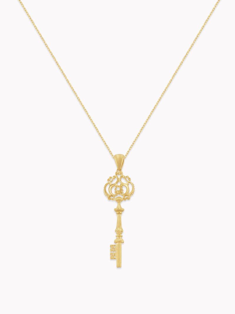 Ornate Key Pendant Necklace
