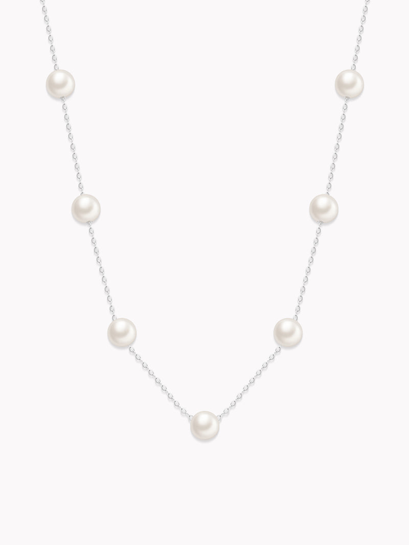 Starry 18K White Gold Freshwater Pearl Necklace