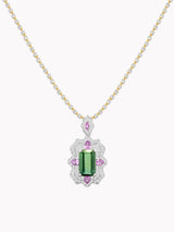 Fairytale Frame Tourmaline & Sapphire Pendant