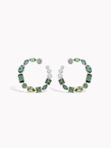 Verdant Orbit Hoops in Green Tourmaline