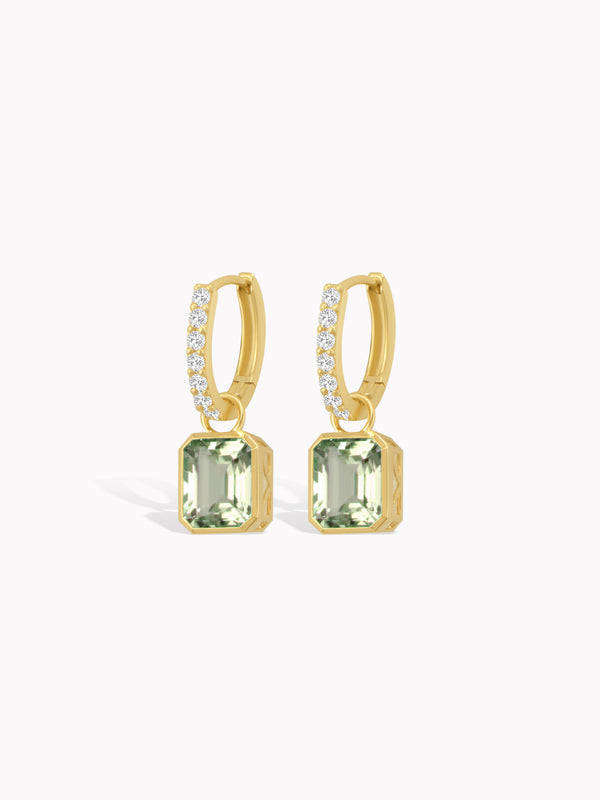 Elowen Hoops with Green Tourmaline Drops