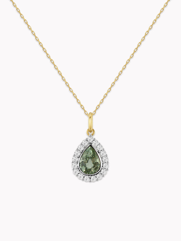 Verdant Teardrop Tourmaline Pendant