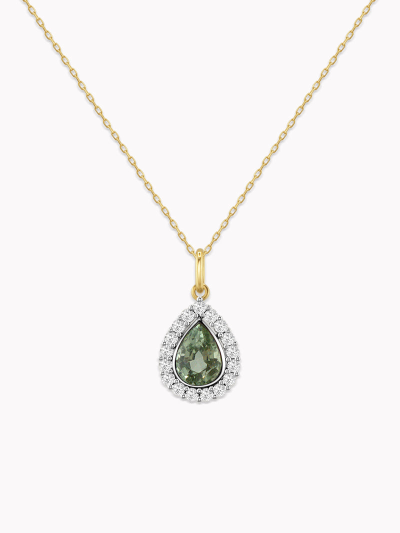 Verdant Teardrop Tourmaline Pendant