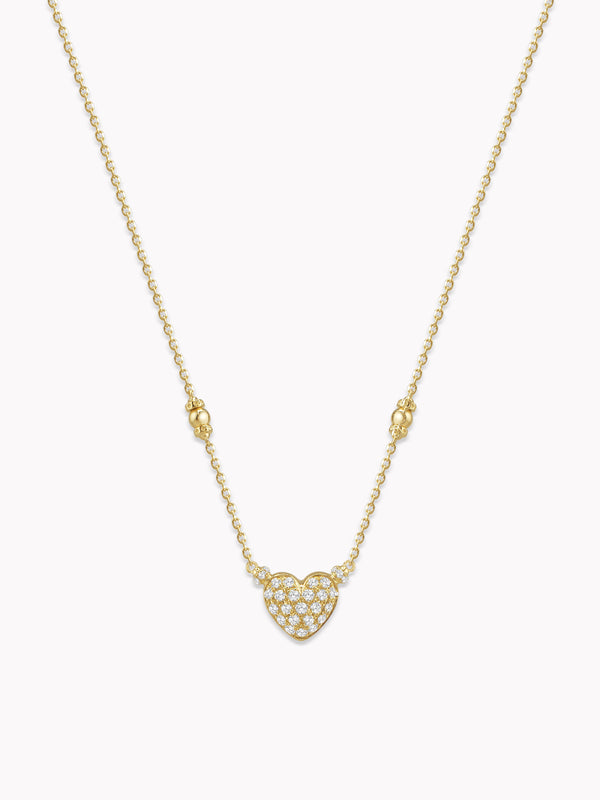 Full Pave Heart Diamond Necklace
