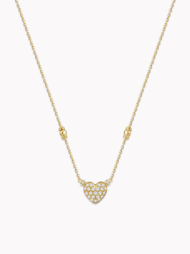 Full Pave Heart Diamond Necklace