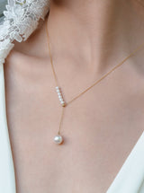 Lyra Adjustable Akoya Pearl Y Necklace