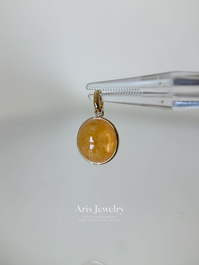 Citrine Glow Bezel Pendant