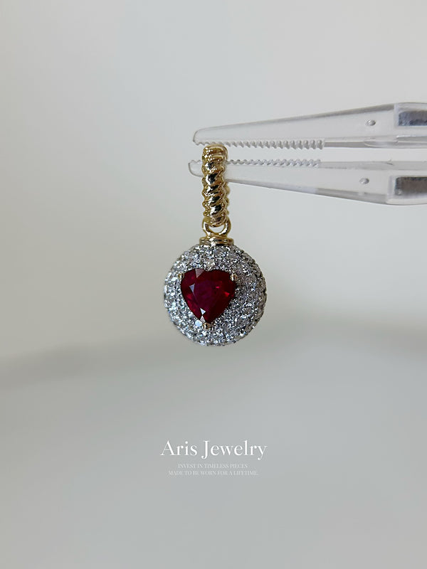 Crimson Heart Ruby Pavé Pendant