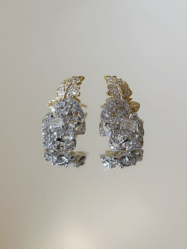 Baroque Rose Diamond Earrings