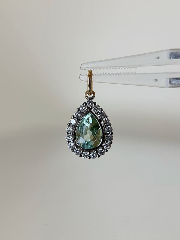 Verdant Teardrop Tourmaline Pendant