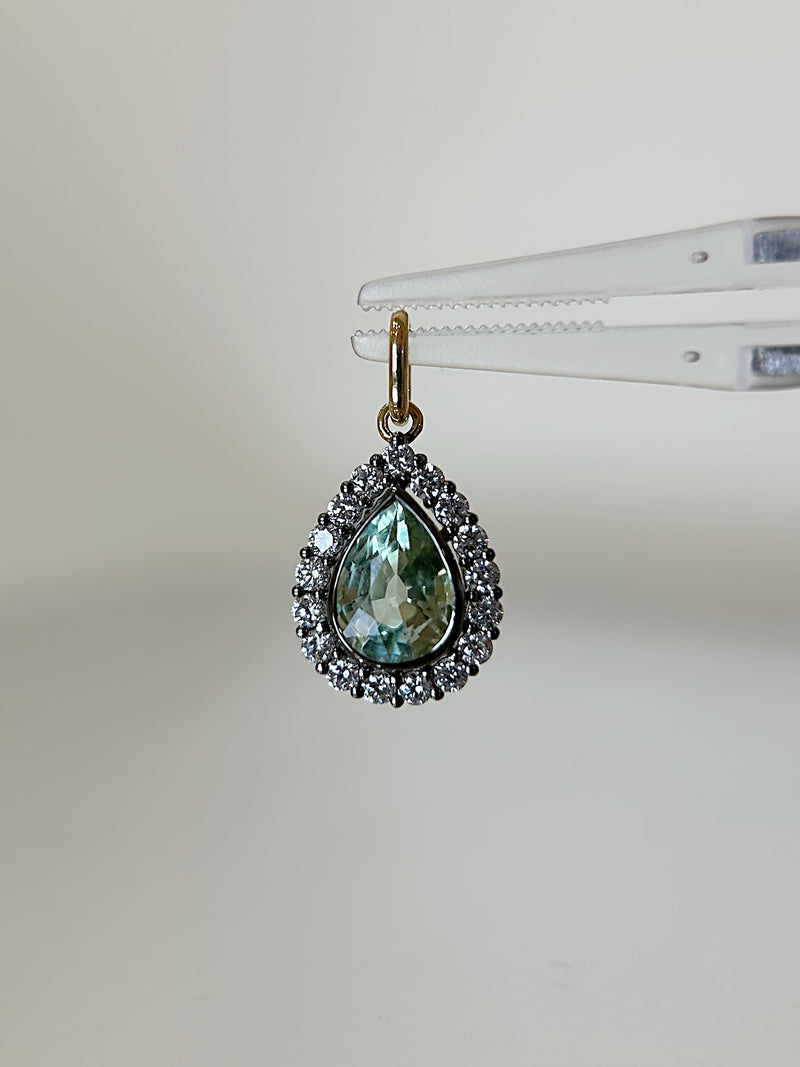 Verdant Teardrop Tourmaline Pendant