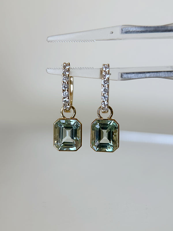 Elowen Hoops with Green Tourmaline Drops