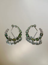 Verdant Orbit Hoops in Green Tourmaline