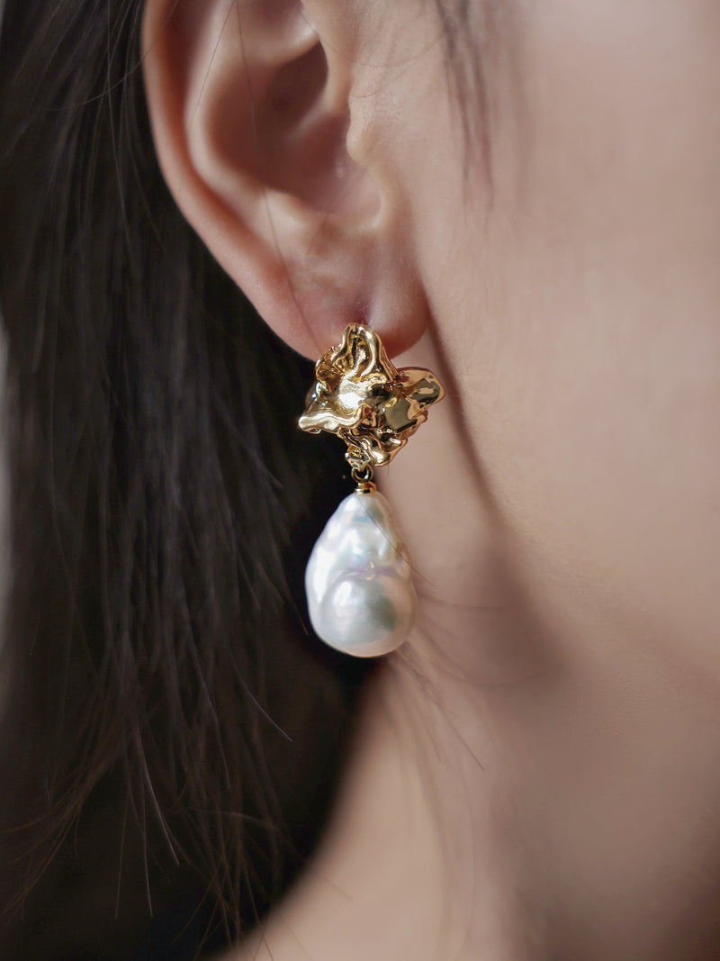 The Mette Gold-Filled Baroque Pearl Drop Earring