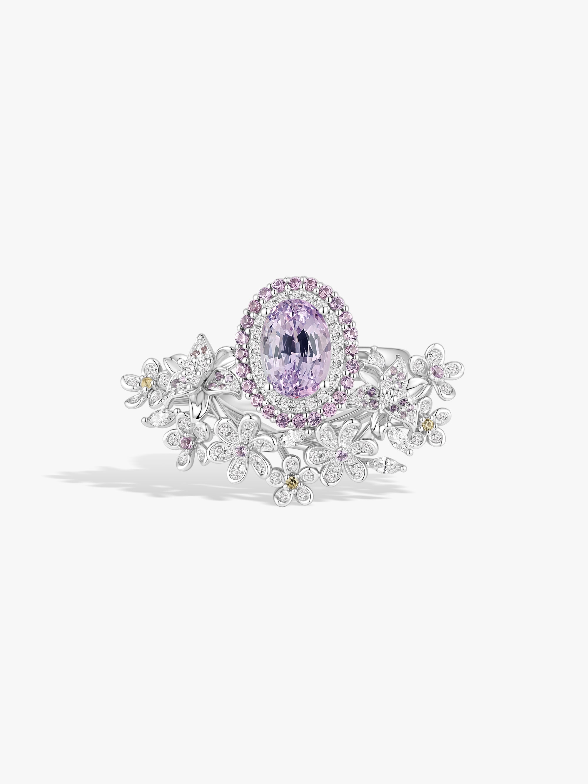 2.5ct Pink Sapphire Cherry Blossom Stackable Ring