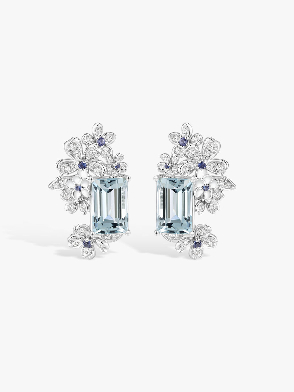 2.93ct Aquamarine Blossom Garden Earrings