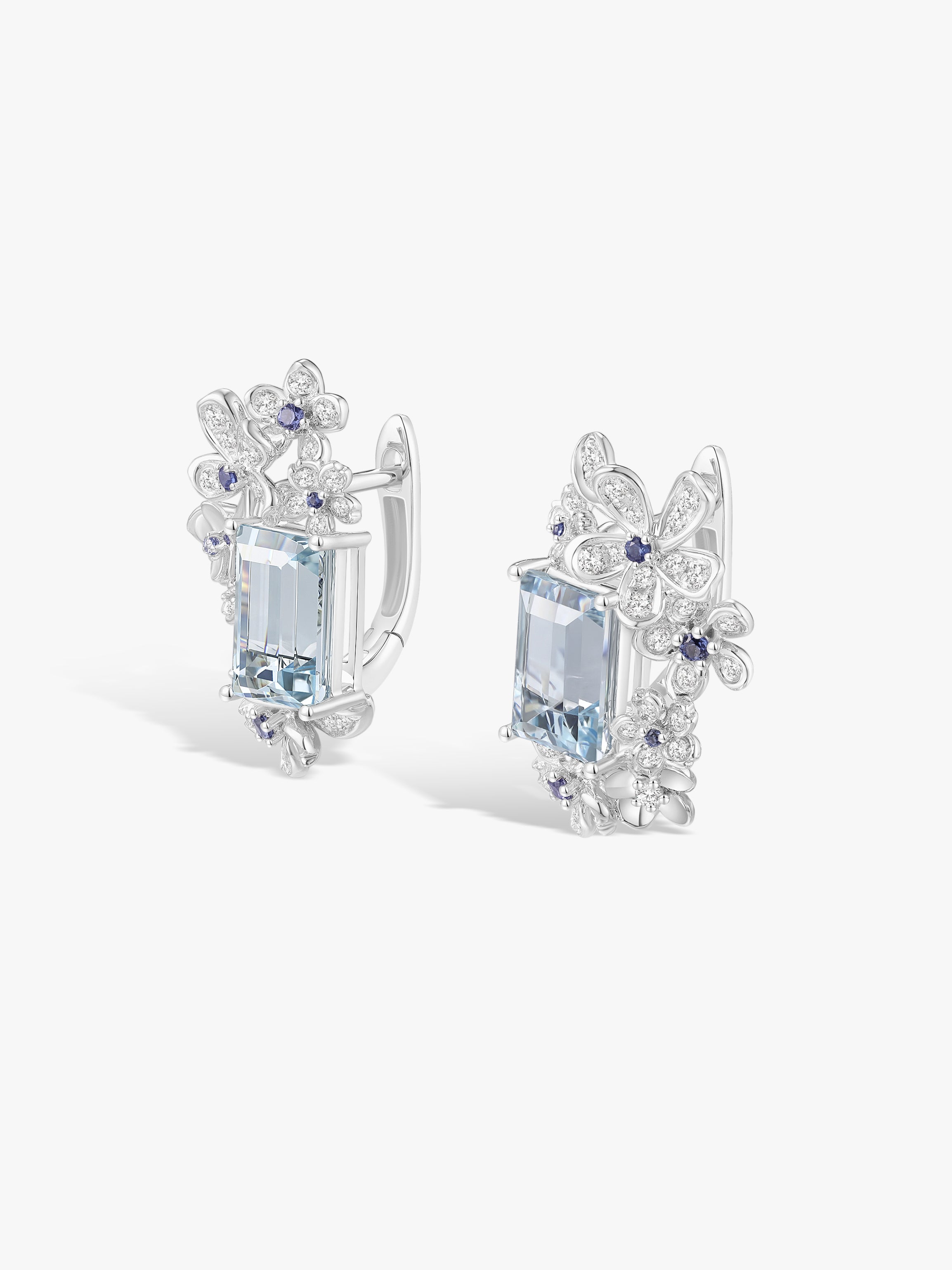 2.93ct Aquamarine Blossom Garden Earrings