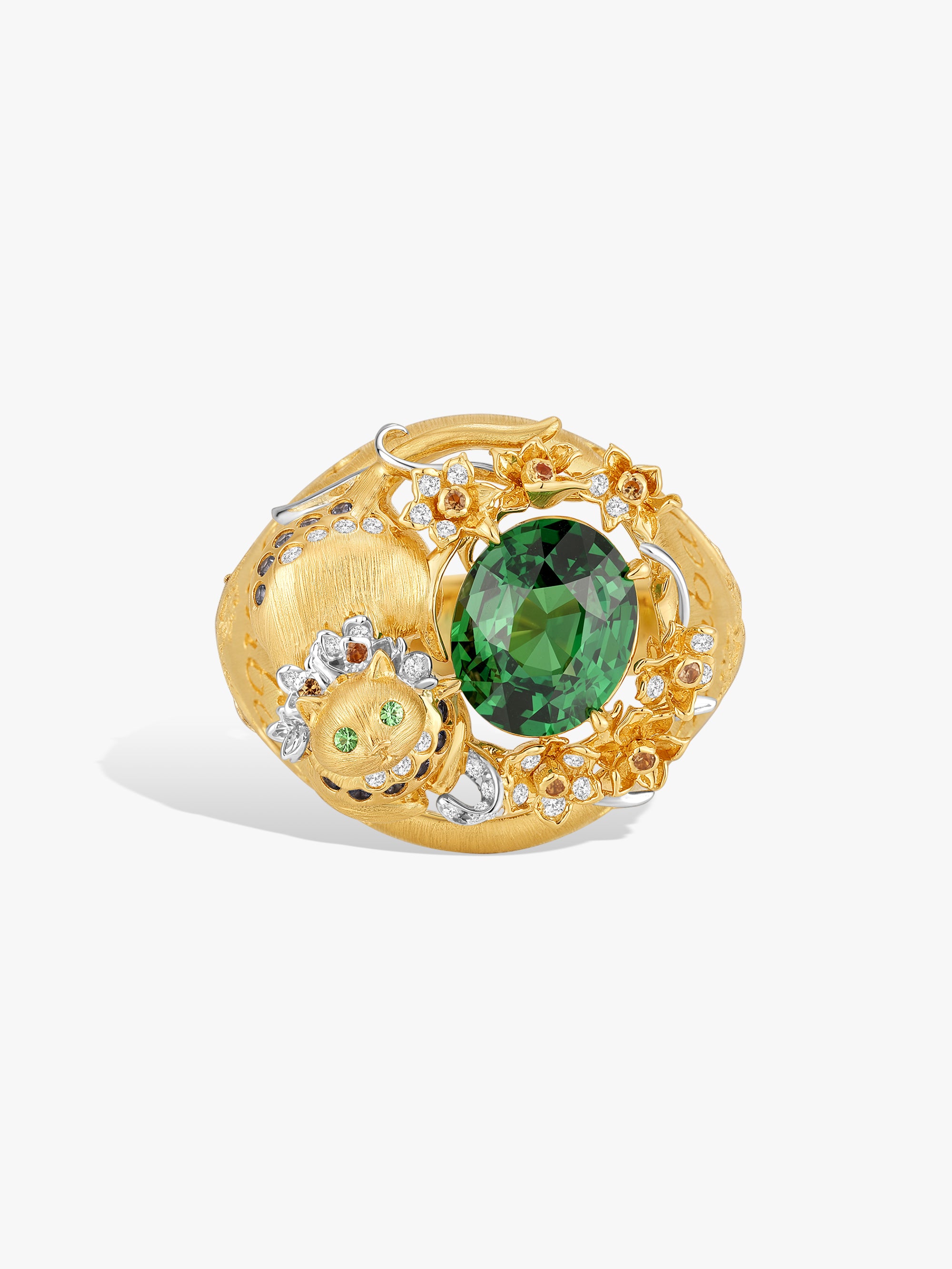 Bespoke Archieve: Cat Floral Signet Ring