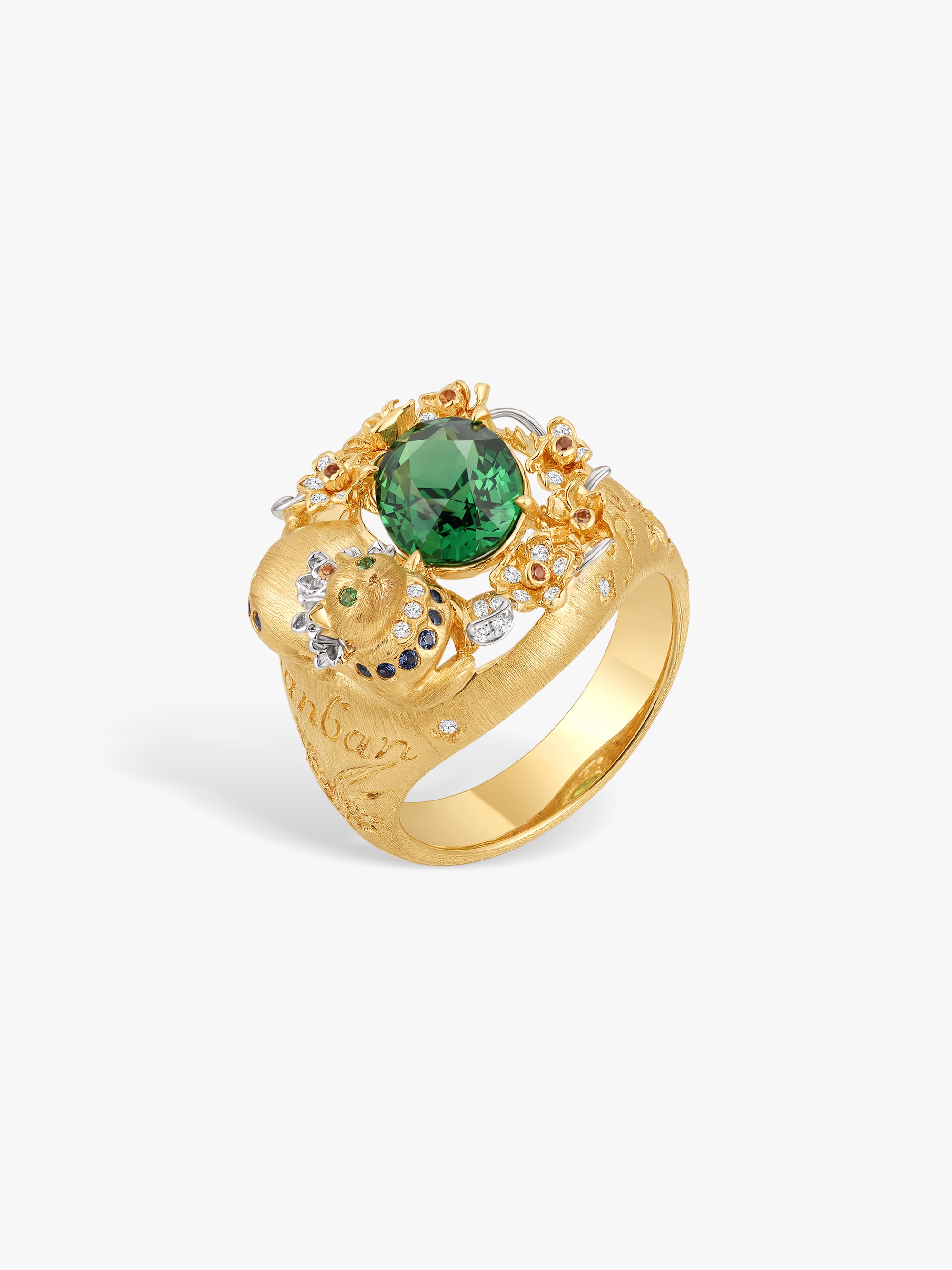 Bespoke Archieve: Cat Floral Signet Ring
