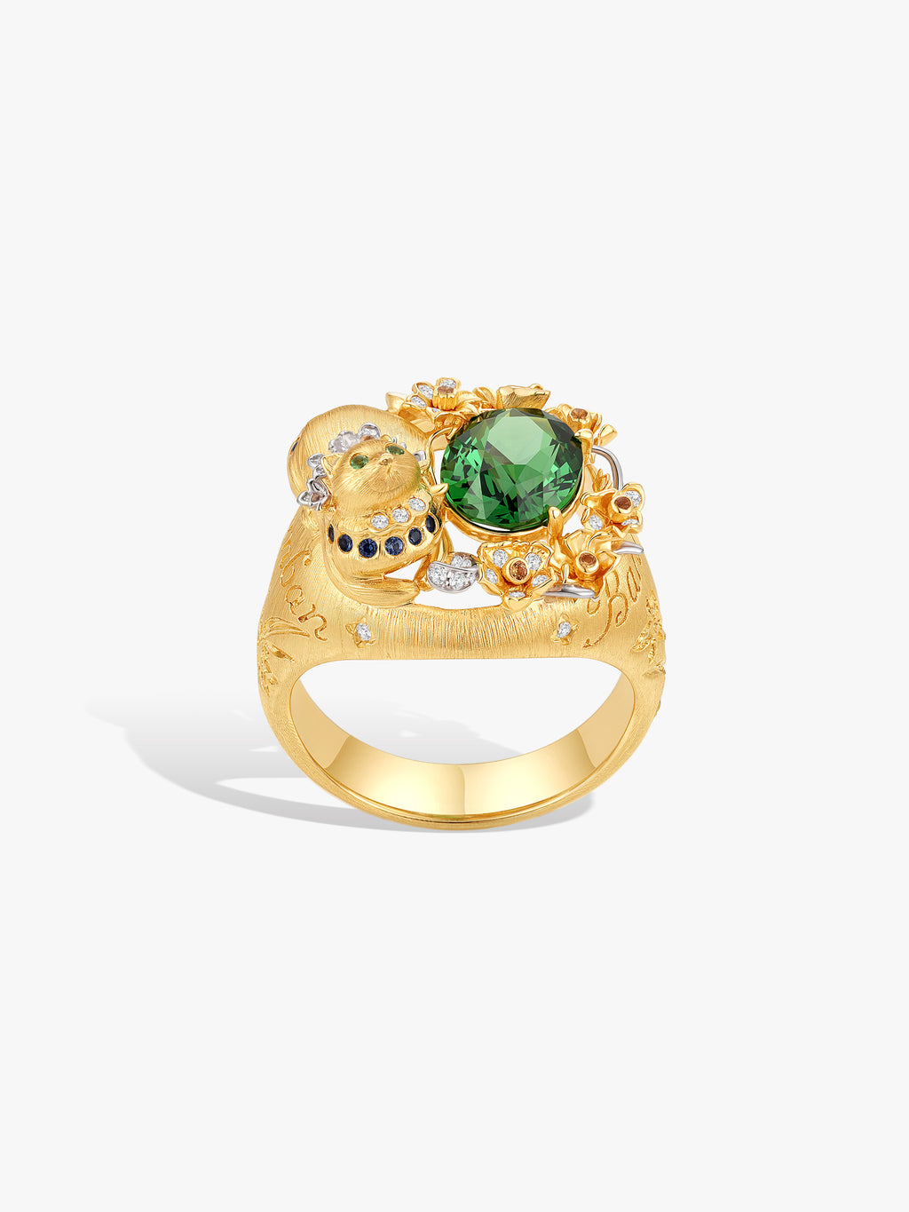 Bespoke Archieve: Cat Floral Signet Ring