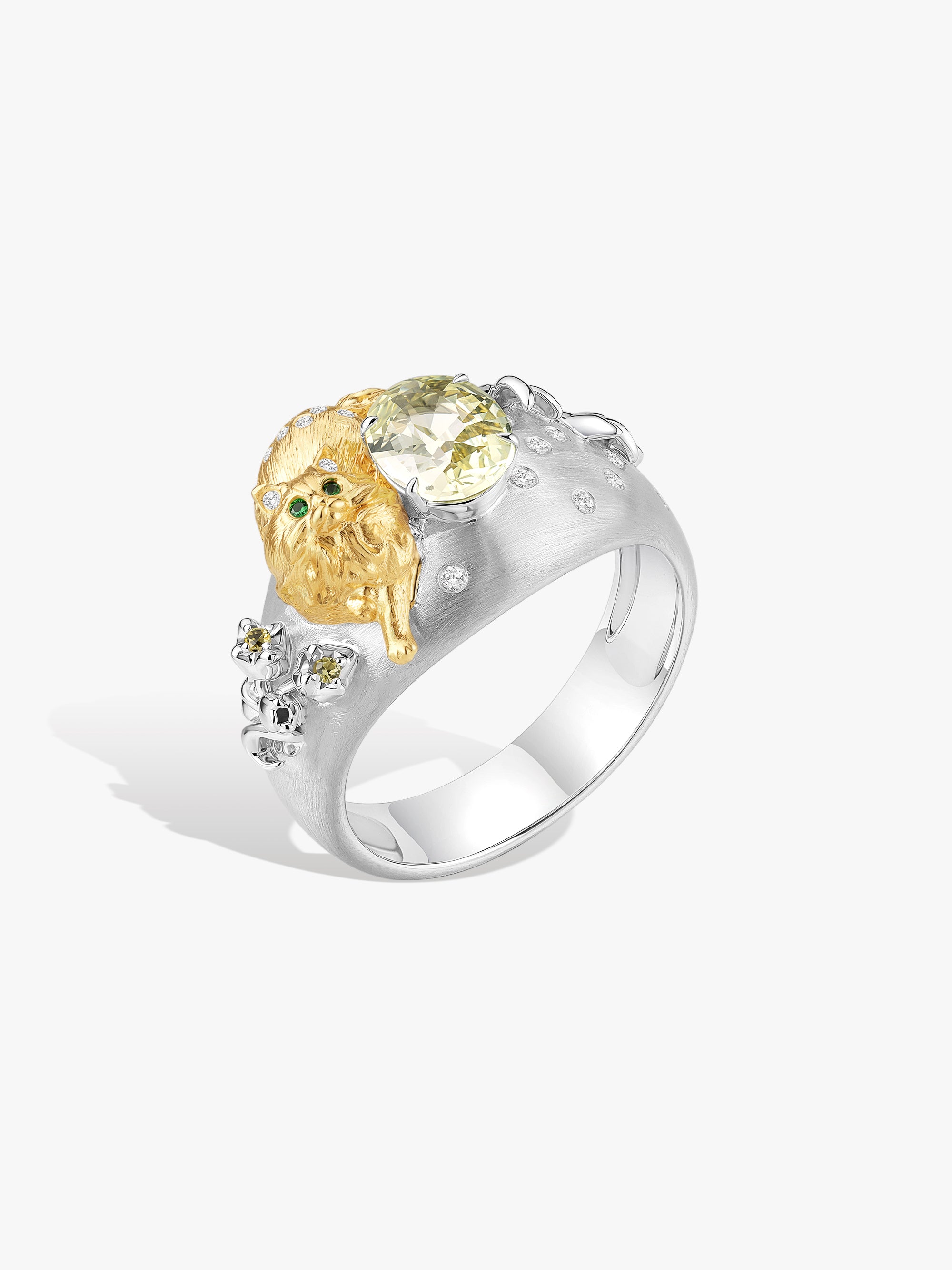 Bespoke Archieve: Lily of the Valley Kitten Ring