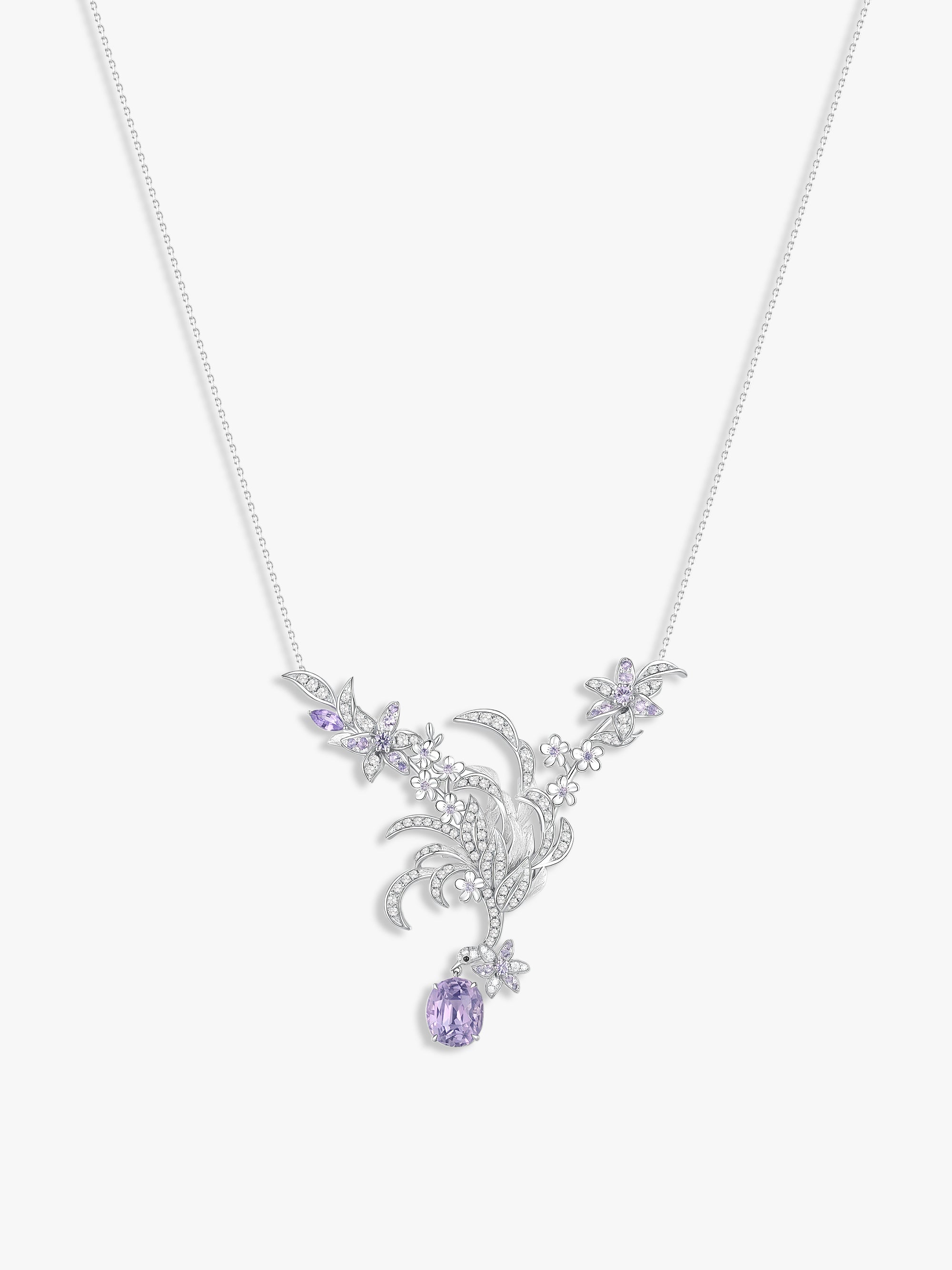Bespoke Archieve: Swan Wings White Iris Necklace