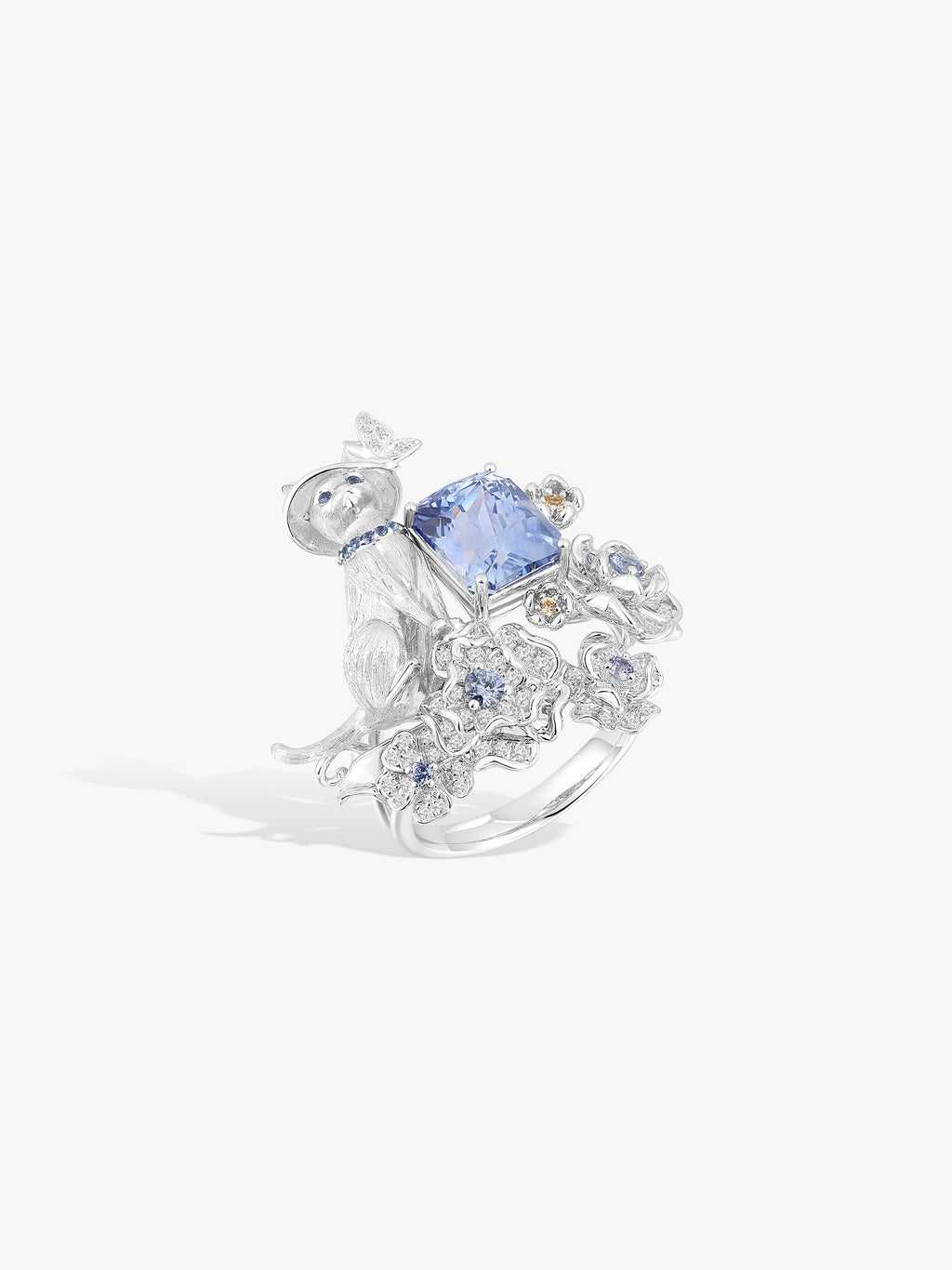 Bespoke Archieve: Kitten Camellia Guardian Ring
