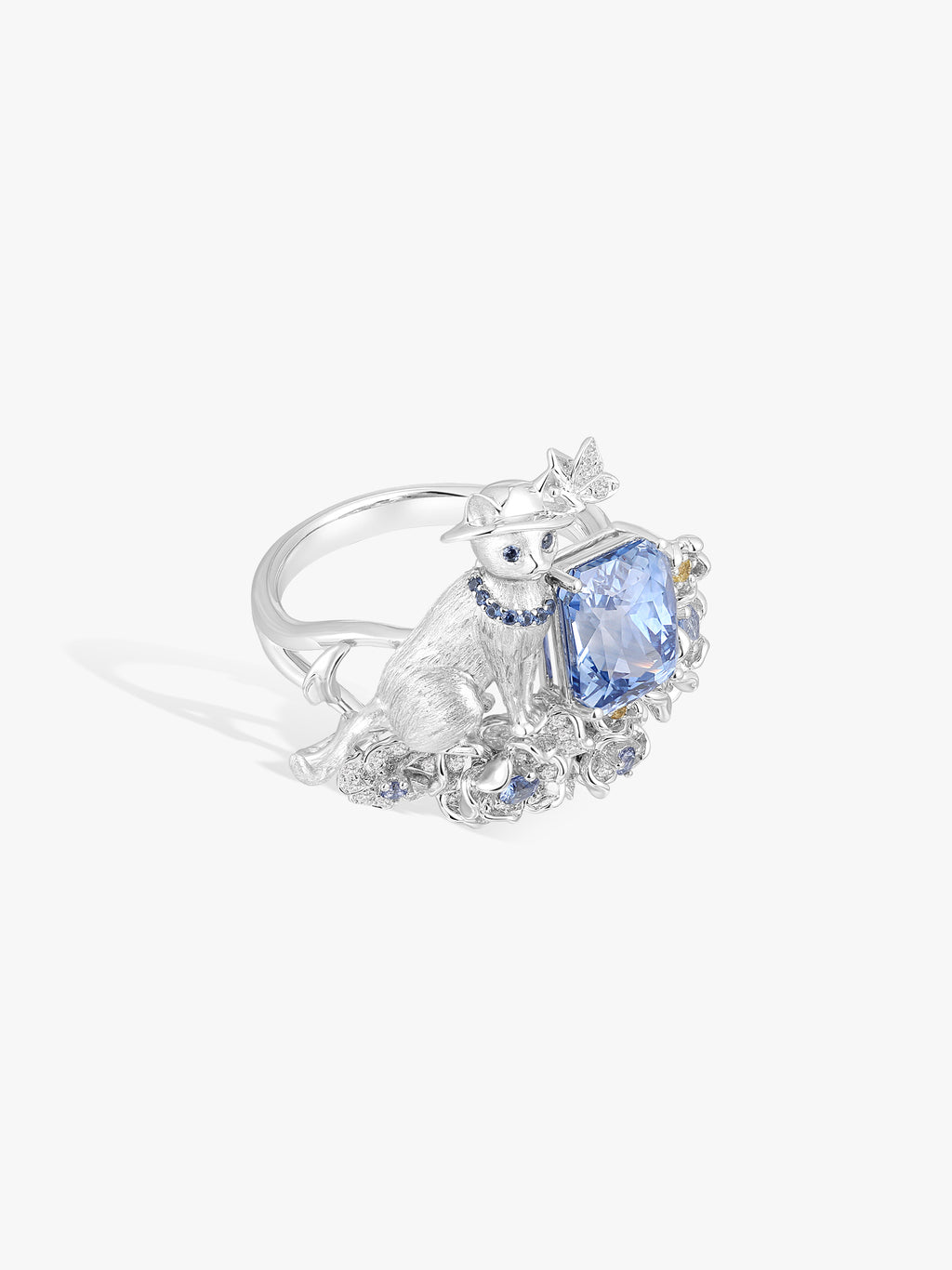 Bespoke Archieve: Kitten Camellia Guardian Ring