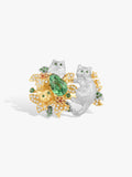 Bespoke Archieve: Triple Kitten Mint Leave Ring