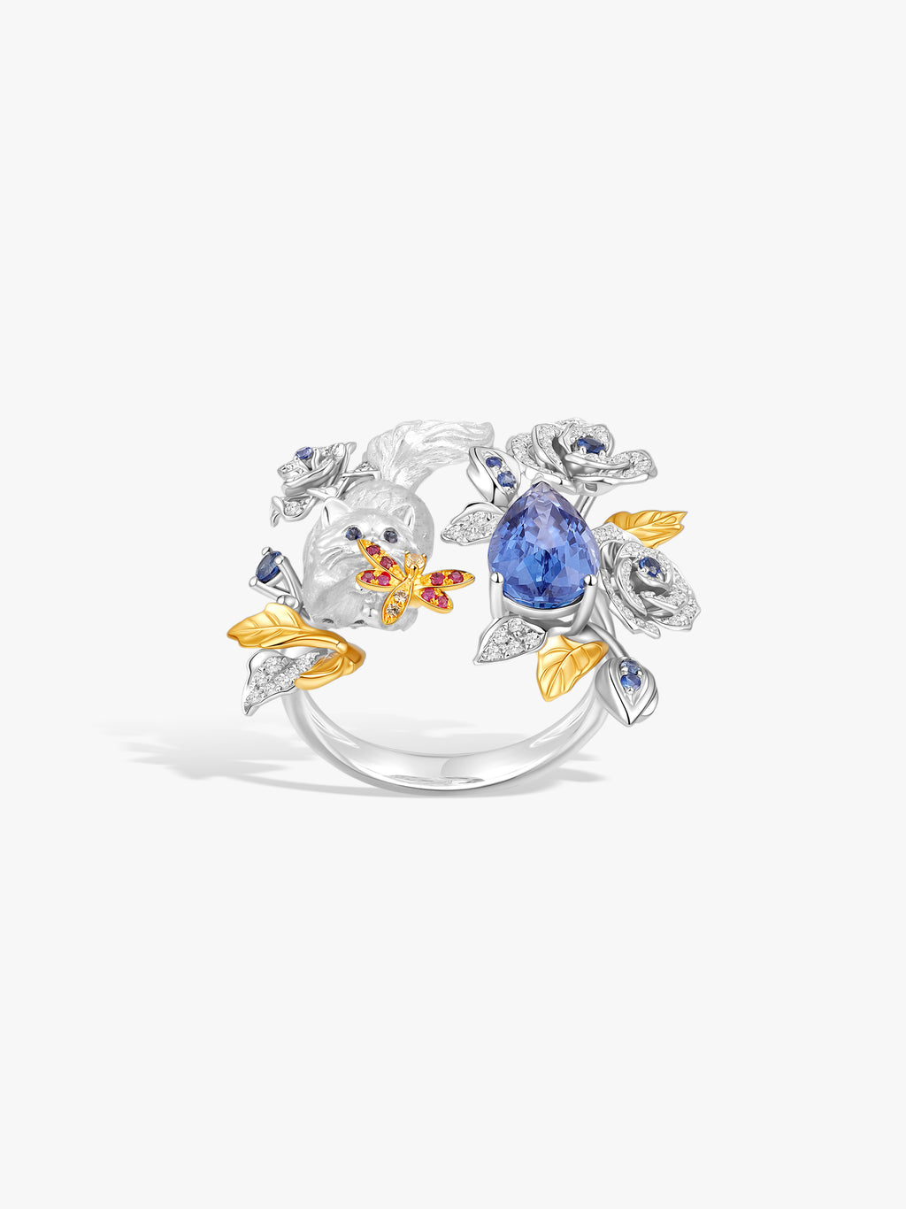 Bespoke Archieve: Leaping Cat Rose Guardian Ring