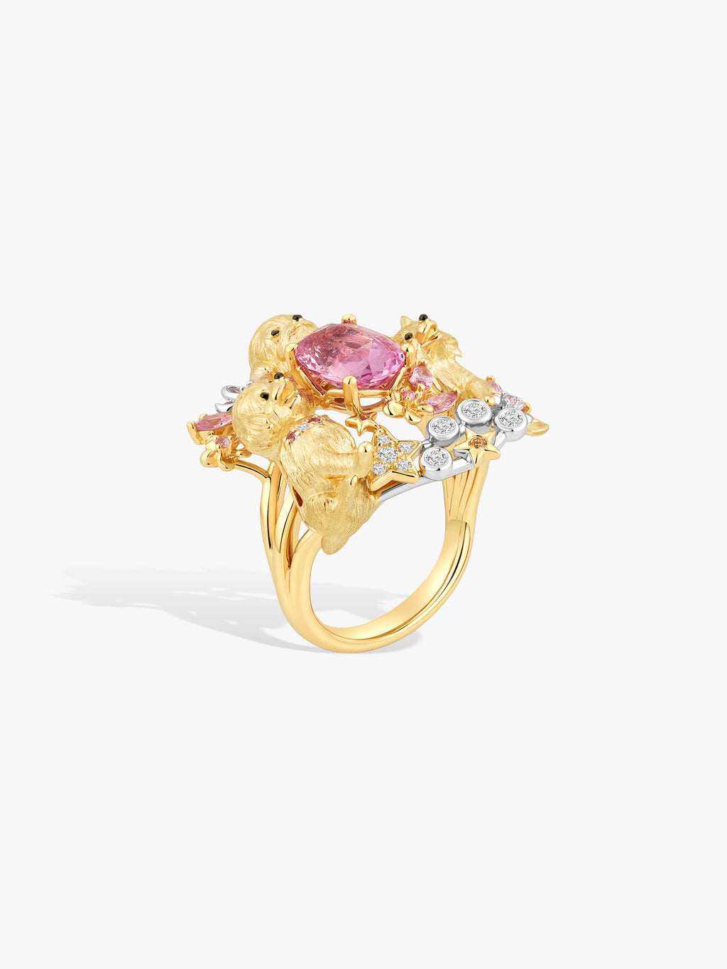 Bespoke Archieve: 1.5ct Padparadscha Sapphire Puppy Star Paradise Ring