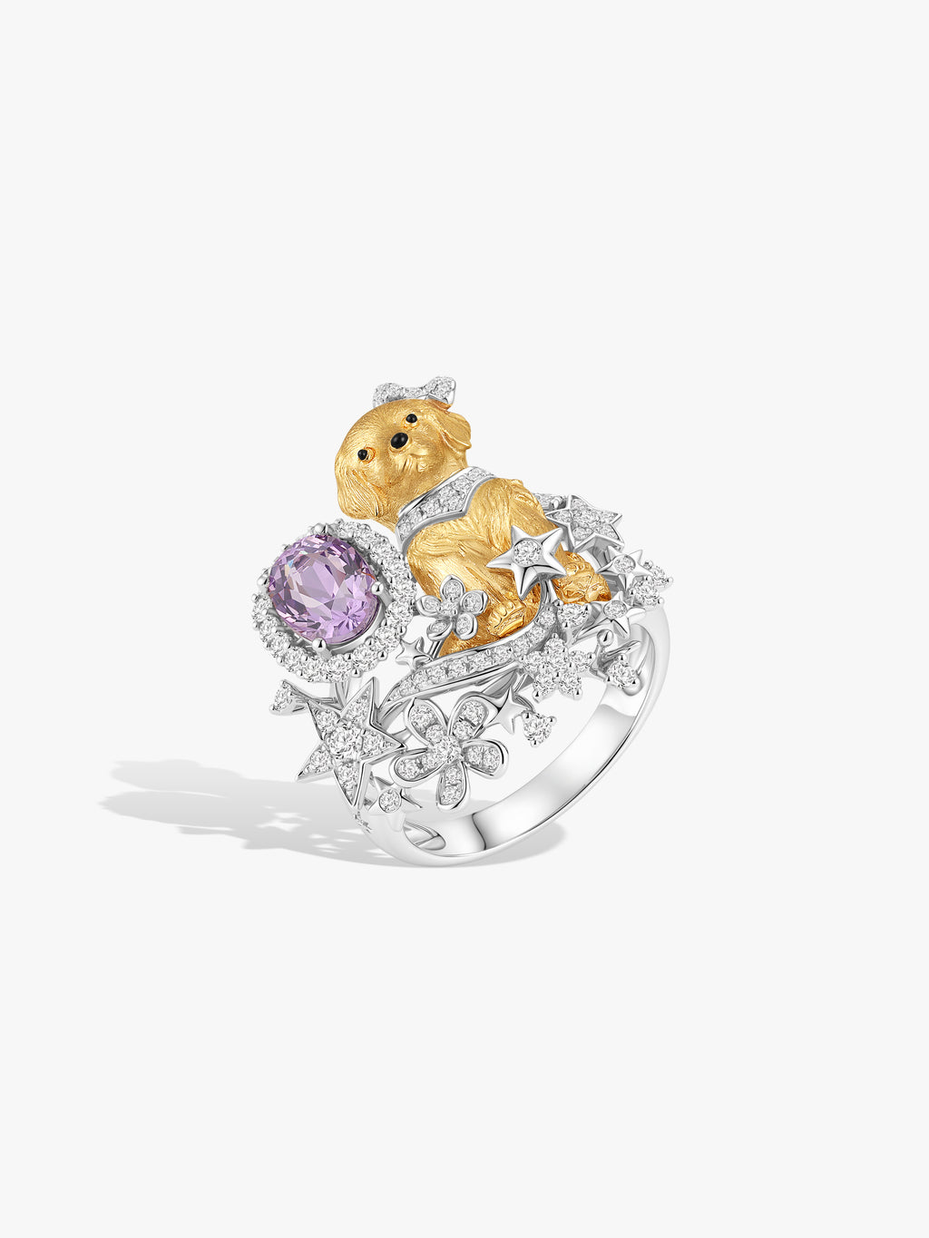 Bespoke Archieve: Golden Retriever Starlit Guardian Ring