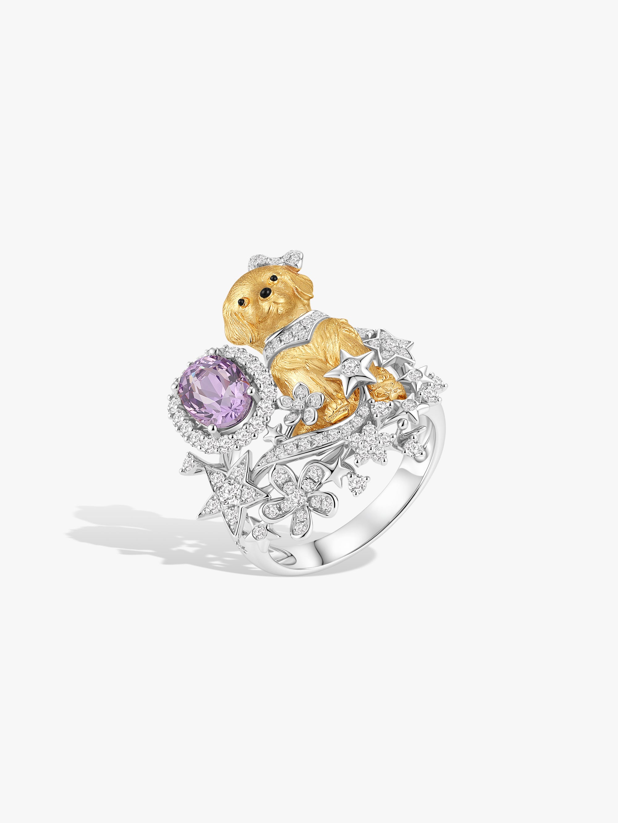 Bespoke Archieve: Golden Retriever Starlit Guardian Ring