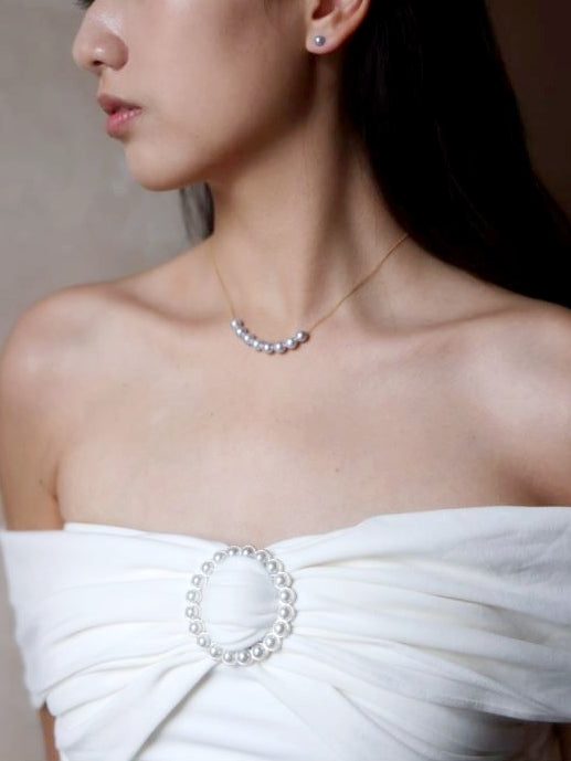 The Ariel 18K Blue-Tone Akoya Pearl Necklace