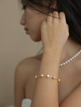 The Lauren 18K Solid Gold Akoya Pearl Bracelet