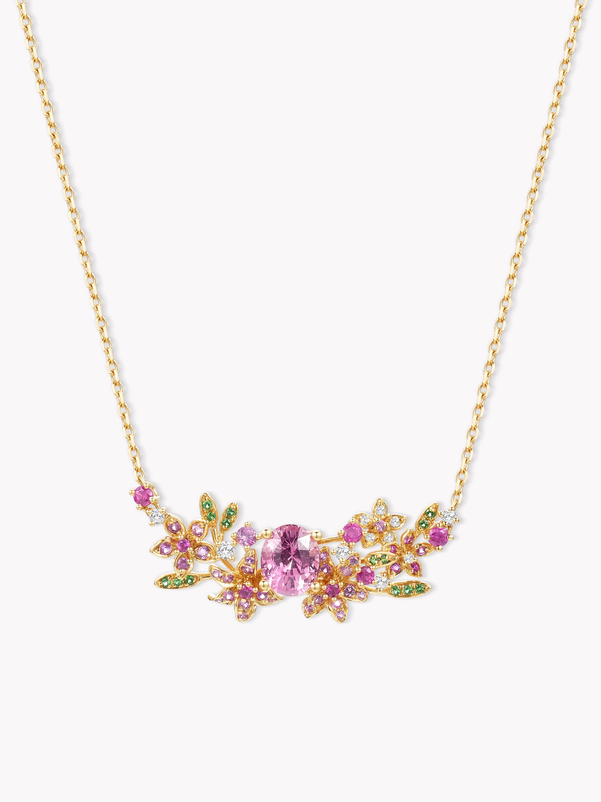 Custom: 1.03ct Padparadscha Sapphire Sakura Light Necklace