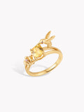 Custom: Certified 0.85ct natural yellow sapphire ring in 18K yellow gold