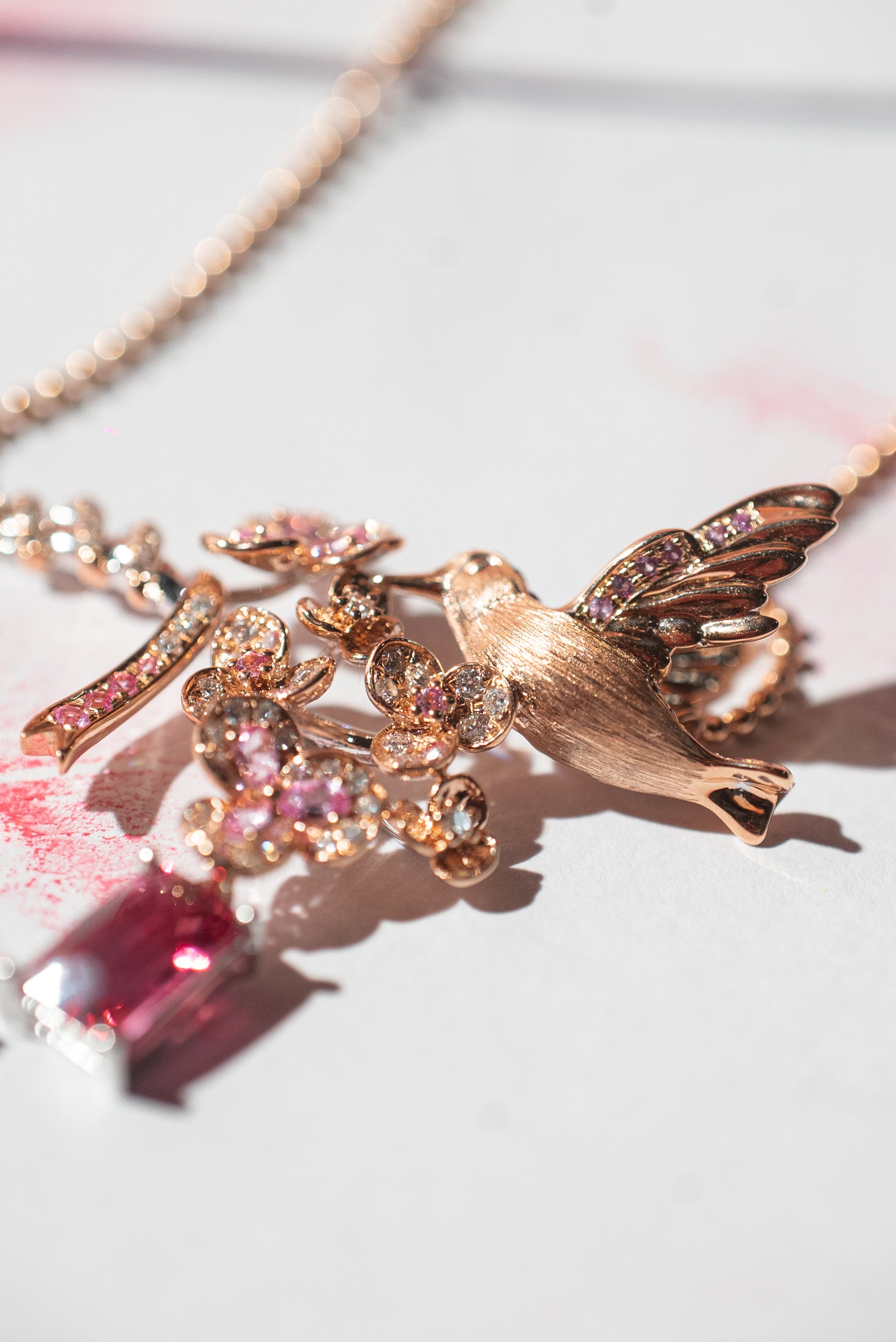 Mahenge Bird and Cherry Blossom Necklace